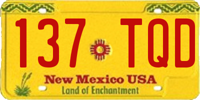 NM license plate 137TQD