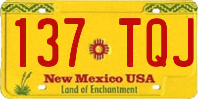 NM license plate 137TQJ