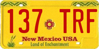 NM license plate 137TRF