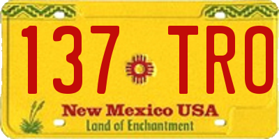 NM license plate 137TRO