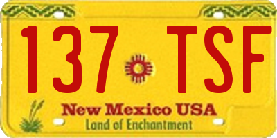 NM license plate 137TSF