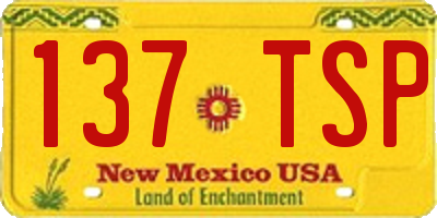 NM license plate 137TSP