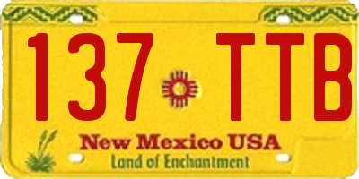 NM license plate 137TTB