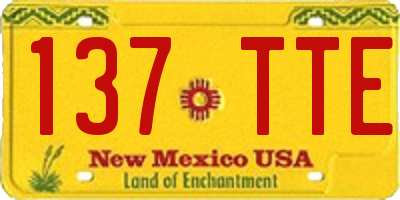 NM license plate 137TTE