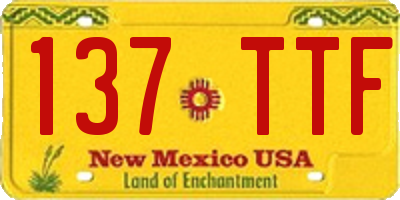 NM license plate 137TTF