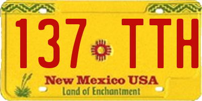 NM license plate 137TTH