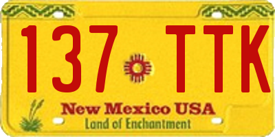 NM license plate 137TTK