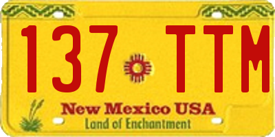NM license plate 137TTM