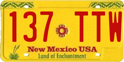 NM license plate 137TTW