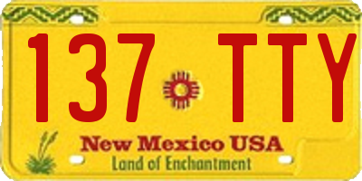 NM license plate 137TTY