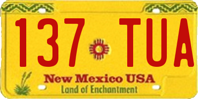 NM license plate 137TUA