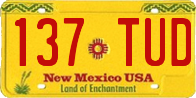 NM license plate 137TUD