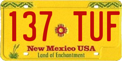 NM license plate 137TUF