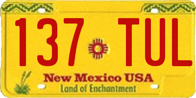 NM license plate 137TUL