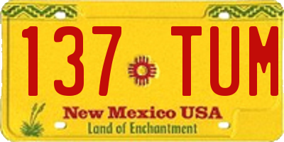 NM license plate 137TUM