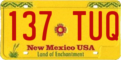 NM license plate 137TUQ