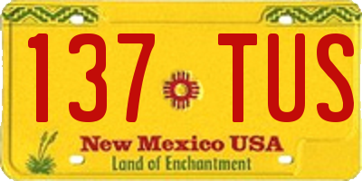 NM license plate 137TUS