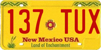 NM license plate 137TUX