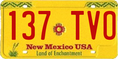 NM license plate 137TVO
