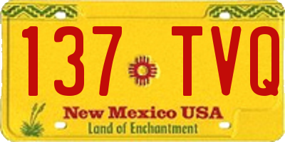 NM license plate 137TVQ