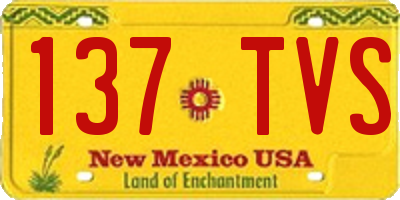 NM license plate 137TVS