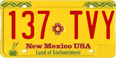 NM license plate 137TVY