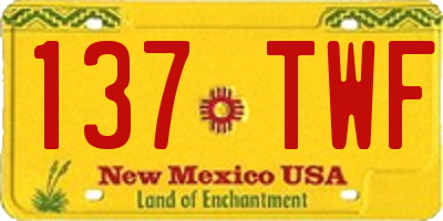 NM license plate 137TWF