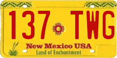 NM license plate 137TWG