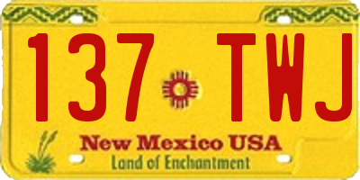 NM license plate 137TWJ