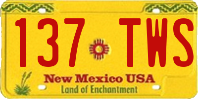 NM license plate 137TWS