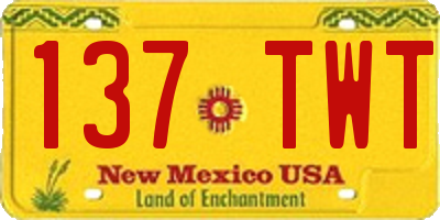 NM license plate 137TWT