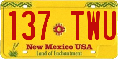 NM license plate 137TWU