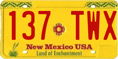 NM license plate 137TWX