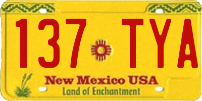 NM license plate 137TYA