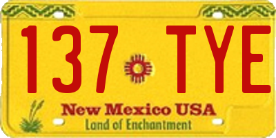 NM license plate 137TYE