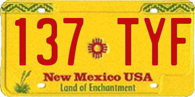 NM license plate 137TYF