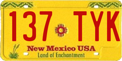 NM license plate 137TYK