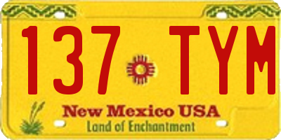 NM license plate 137TYM