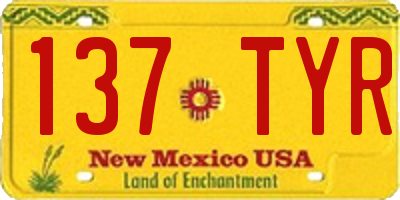 NM license plate 137TYR