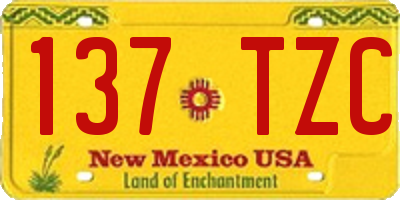 NM license plate 137TZC