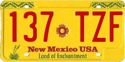 NM license plate 137TZF