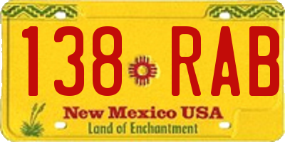 NM license plate 138RAB