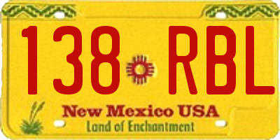 NM license plate 138RBL