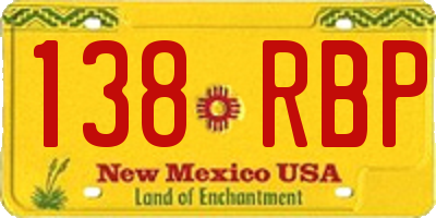 NM license plate 138RBP