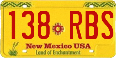 NM license plate 138RBS