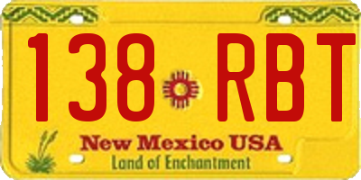 NM license plate 138RBT