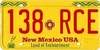 NM license plate 138RCE