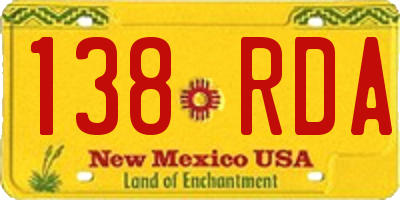 NM license plate 138RDA