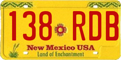 NM license plate 138RDB