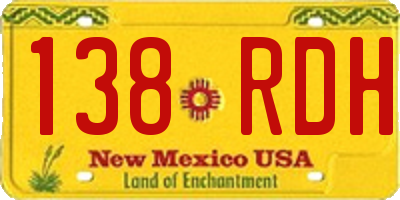 NM license plate 138RDH